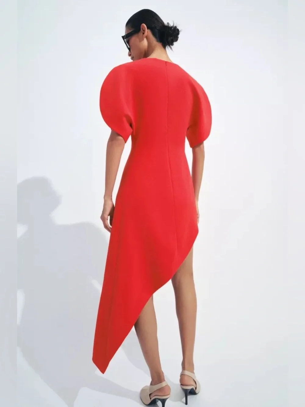 ZARA ZW COLLECTION ASYMMETRIC MIDI DRESS - Picture 3 of 16